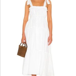 Faithfull the Brand - Bellamy Midi Dress - Plain White - Size Small - NWT